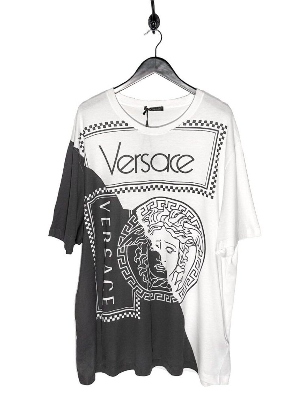 Versace Black White "Vintage" Logo Medusa Print T-shirt